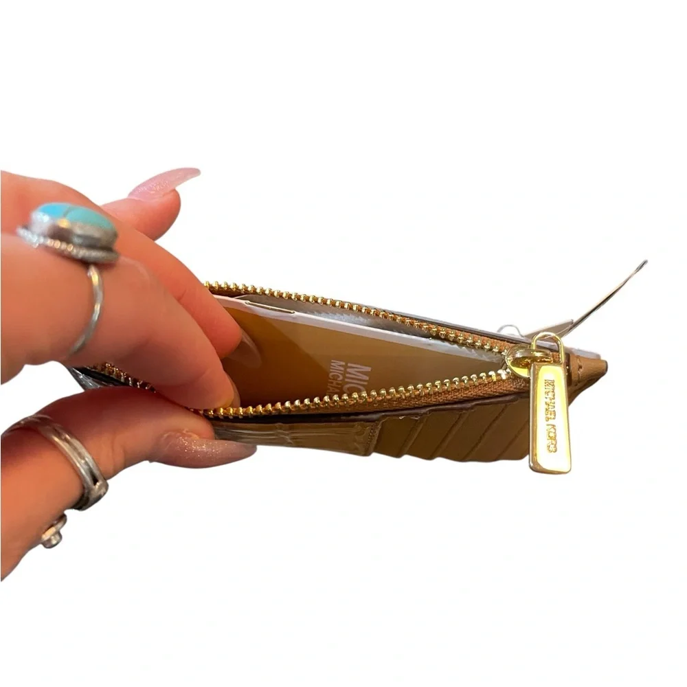 Michael Kors Jet Set Croc-Embossed Deer Chevreuil card holder - Picture 5 of 6